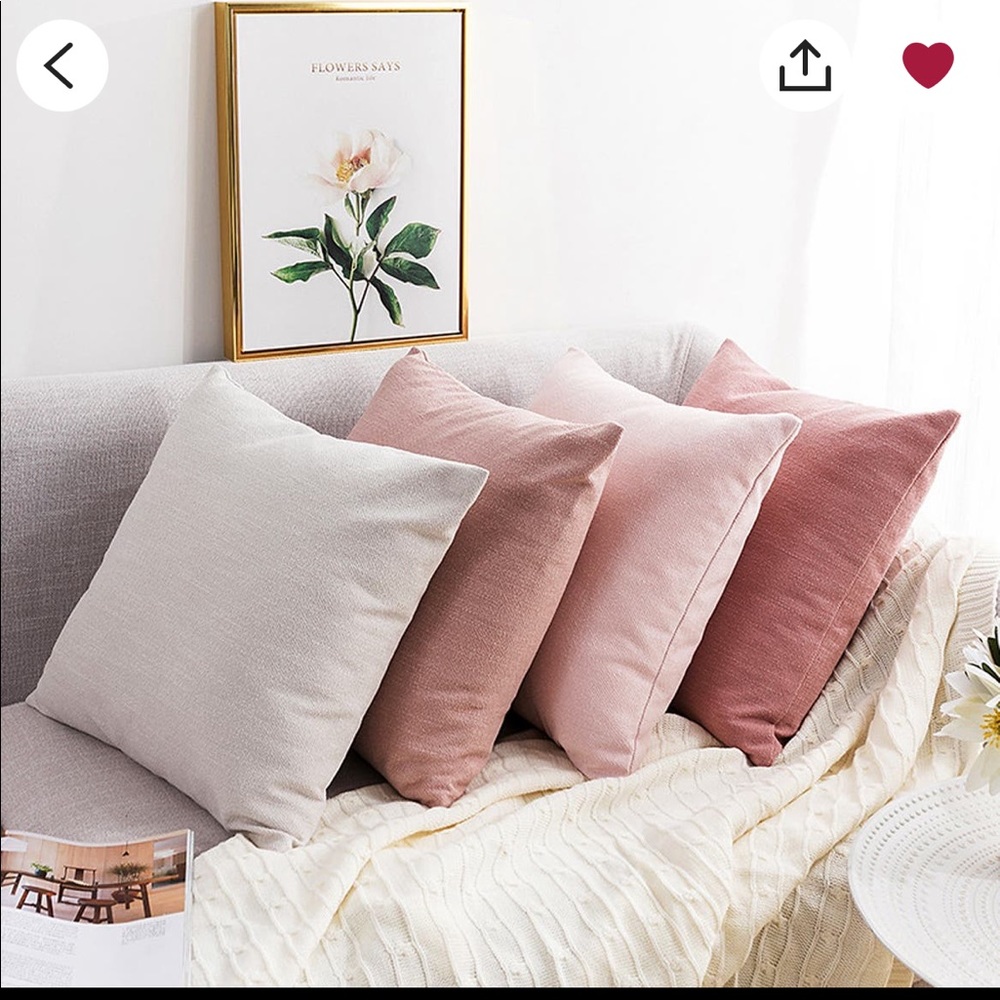 Linen throw pillow cover